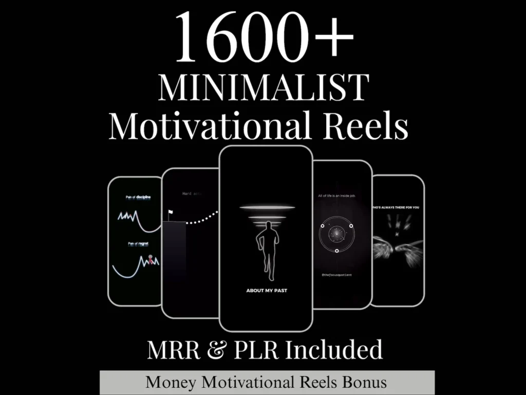 1600+ Minimalist Motivation Reels Bundle | Animation Video Content | MRR/PLR |