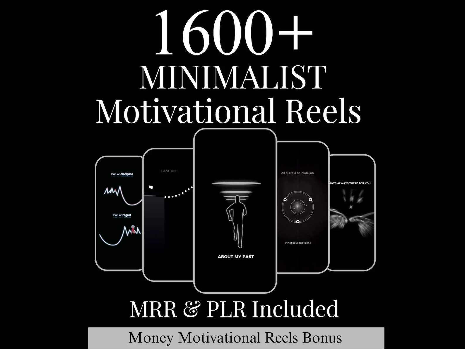 1600+ Minimalist Motivation Reels Bundle | Animation Video Content | MRR/PLR |