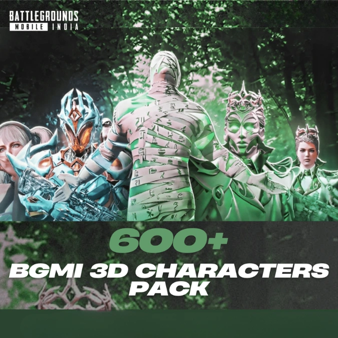 600+ BGMI 3D Characters Pack