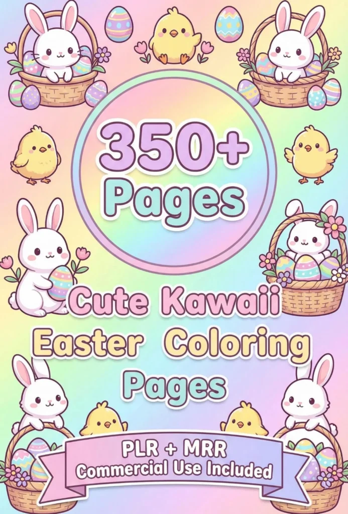 Kawaii Easter Coloring Book